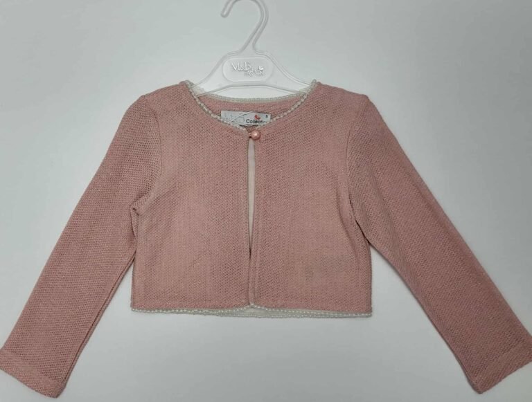 παιδικό μπολερό κορίτσι ροζ με πέρλες