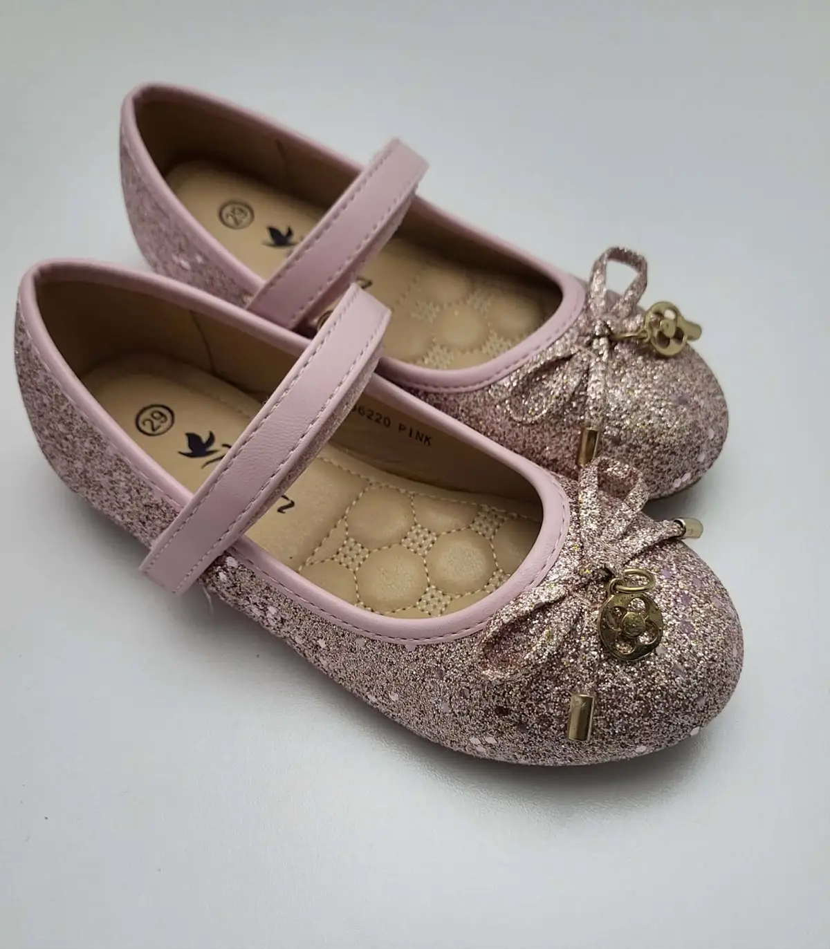 παιδικές μπαλαρίνες κορίτσι χρυσό ροζ glitter